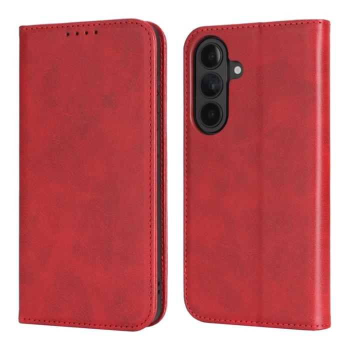 OEM - Mobilfodral för Samsung Galaxy S26 Plus Konstläder Magnetiskt - Röd