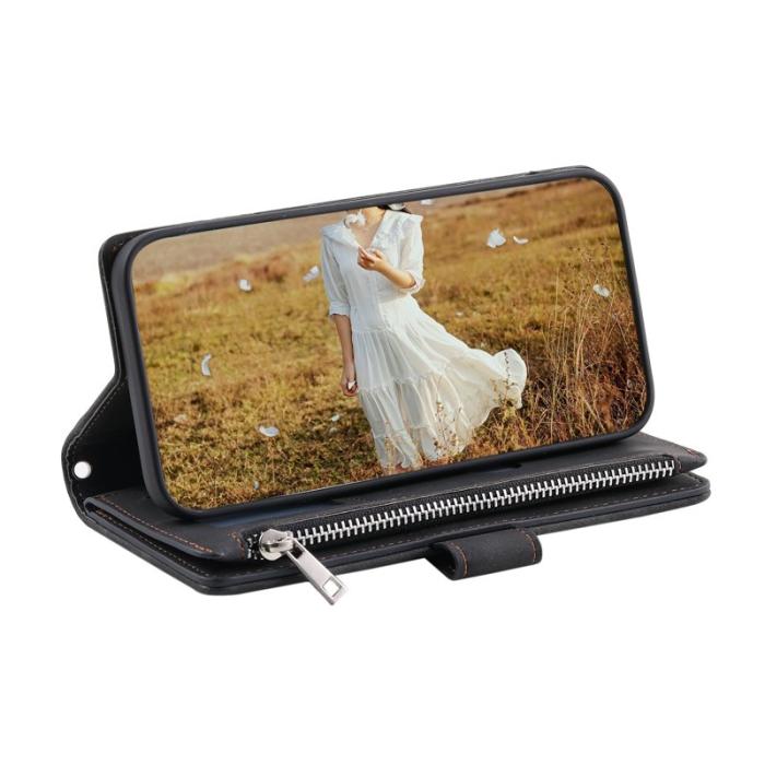 OEM - Plånboksfodral för Samsung Galaxy S26 Plus Konstläder med handledsrem - Svart