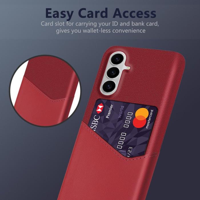OEM - Mobilfodral för Samsung Galaxy S26 Plus Konstläder med kortfack - Röd