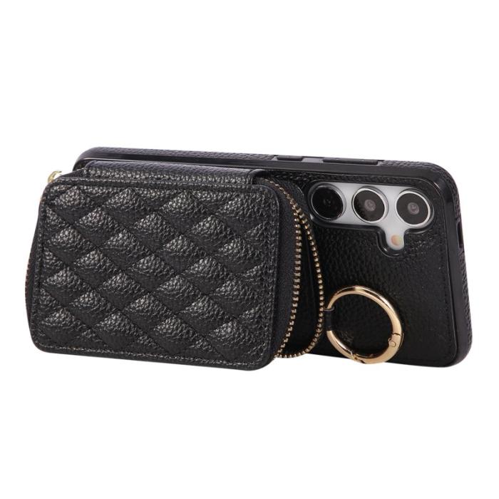 OEM - Mobilfodral för Samsung Galaxy S26 Plus Konstläder med kortfack - Svart