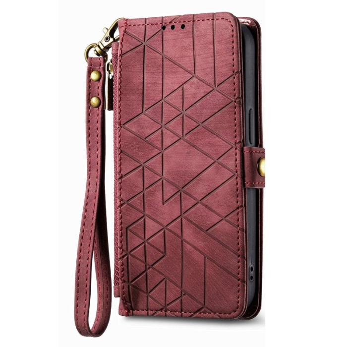 OEM - Plånboksfodral för Samsung Galaxy S26 Plus Konstläder med rem - Röd