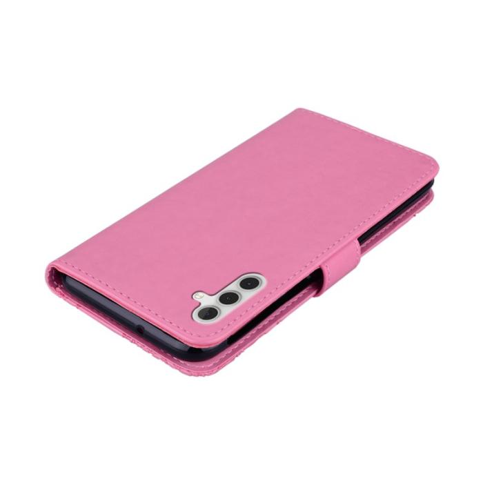 OEM - Plånboksfodral för Samsung Galaxy S26 Plus Konstläder med rem - Rosa