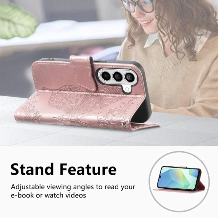 OEM - Plånboksfodral för Samsung Galaxy S26 Plus Konstläder med rem - Roséguld