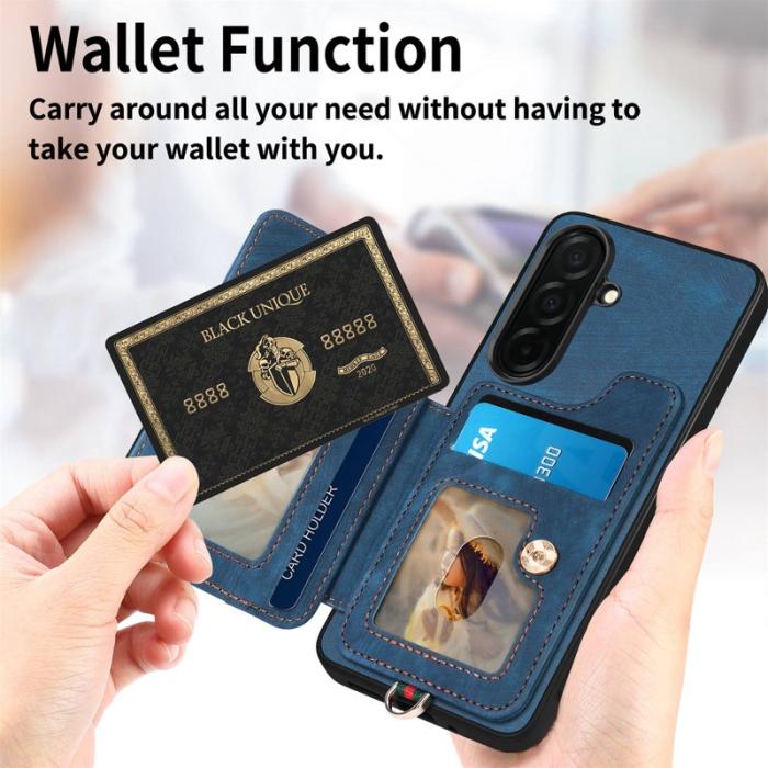 OEM - Mobilfodral för Samsung Galaxy S26 Plus Konstläder RFID - Blå