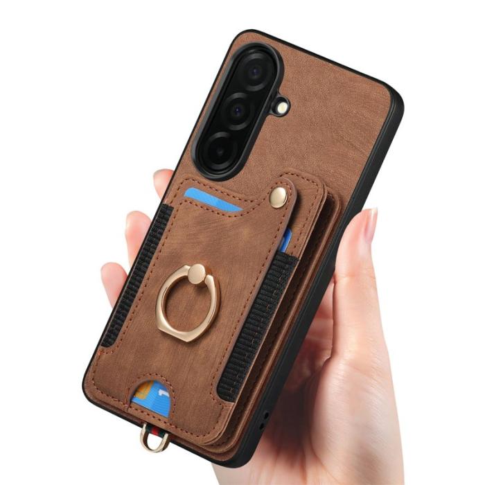 OEM - Mobilfodral för Samsung Galaxy S26 Plus Konstläder RFID - Brun