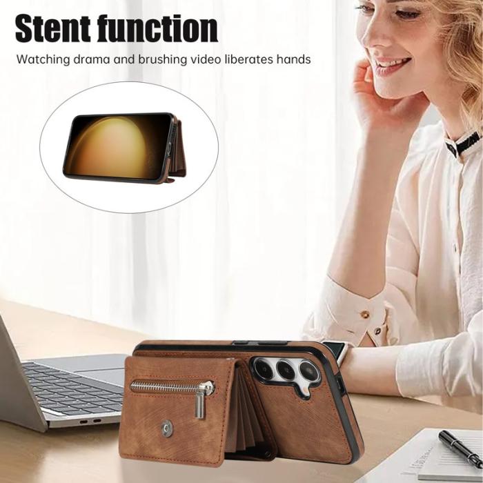 OEM - Mobilfodral för Samsung Galaxy S26 Plus Konstläder RFID - Brun