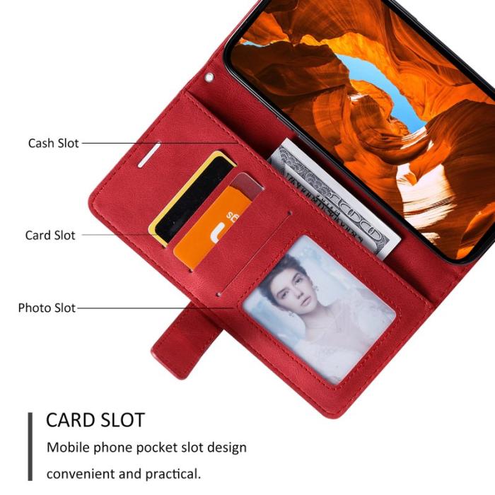 OEM - Plånboksfodral för Samsung Galaxy S26 Plus Konstläder - Röd