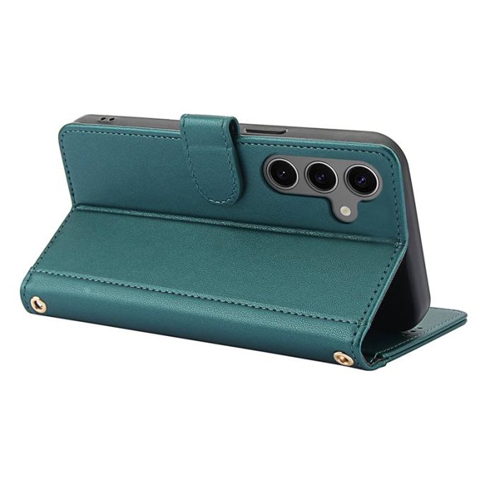 OEM - Plånboksfodral för Samsung Galaxy S26 Plus Konstläder Ställ - Grön
