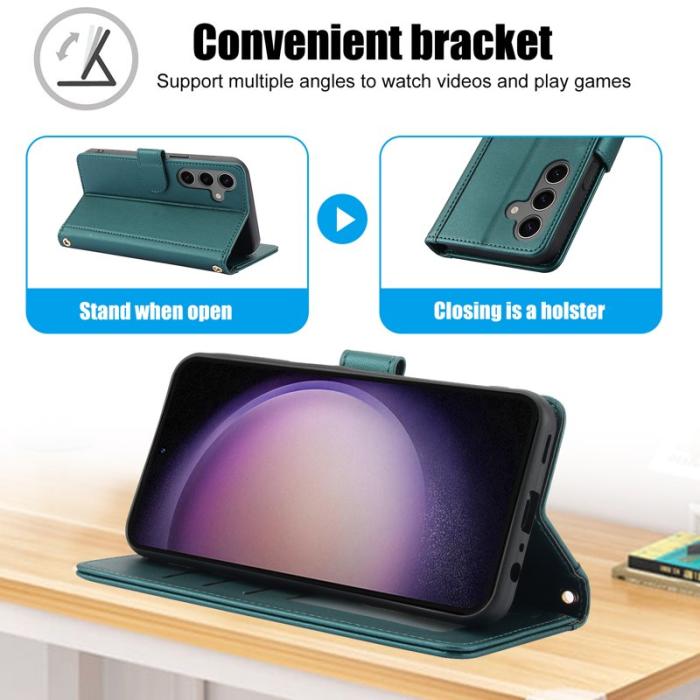 OEM - Plånboksfodral för Samsung Galaxy S26 Plus Konstläder Ställ - Grön