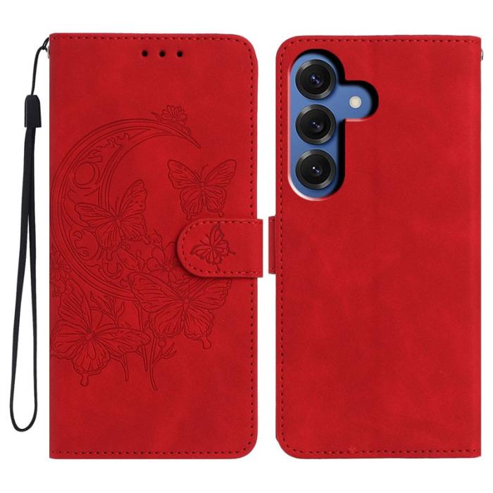 OEM - Plånboksfodral för Samsung Galaxy S26 Plus Konstläder Ställ - Röd