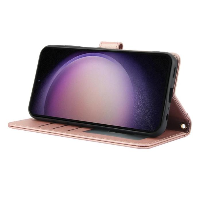 OEM - Plånboksfodral för Samsung Galaxy S26 Plus Konstläder Ställ - Rosa