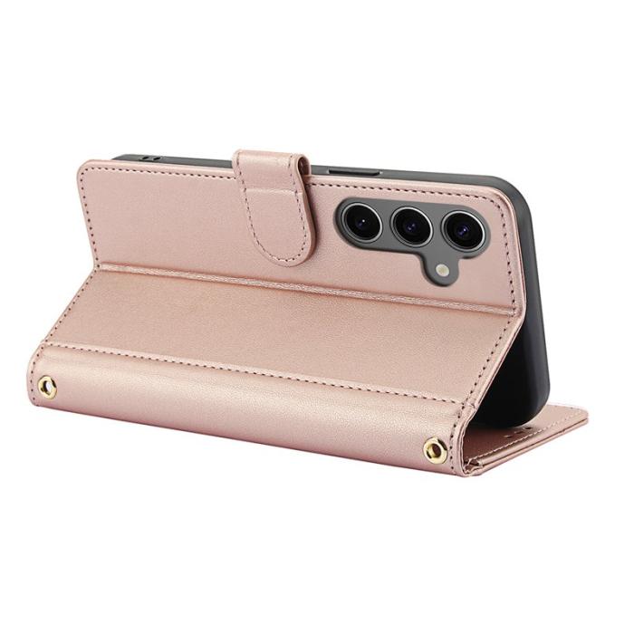 OEM - Plånboksfodral för Samsung Galaxy S26 Plus Konstläder Ställ - Rosa