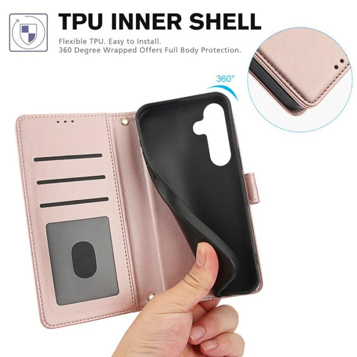 OEM - Plånboksfodral för Samsung Galaxy S26 Plus Konstläder Ställ - Rosa