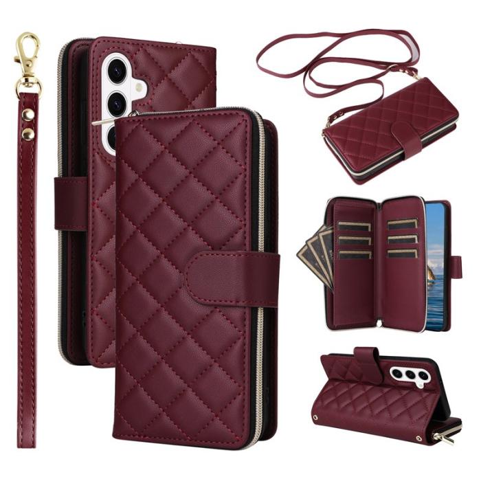 OEM - Plånboksfodral för Samsung Galaxy S26 Plus Konstläder - Vinröd