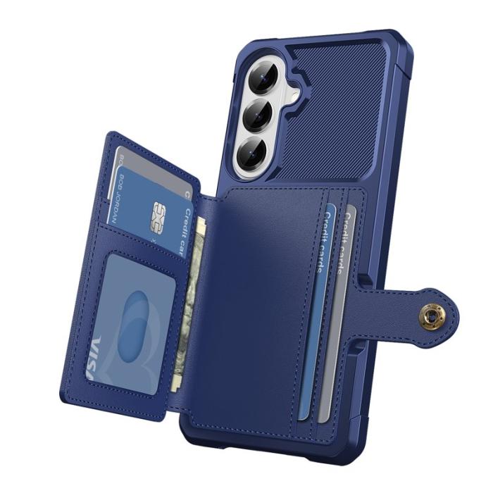 OEM - Mobilfodral för Samsung Galaxy S26 Plus Kortfack Konstläder - Blå