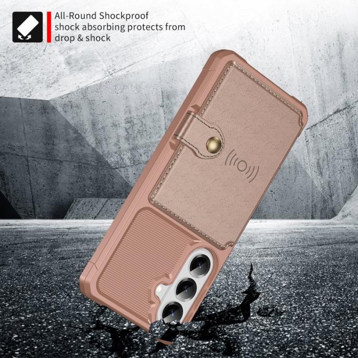 OEM - Mobilfodral för Samsung Galaxy S26 Plus Kortfack Konstläder - Rosa