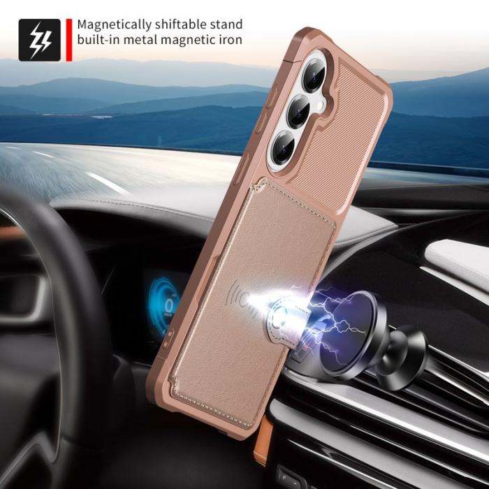 OEM - Mobilfodral för Samsung Galaxy S26 Plus Kortfack Konstläder - Rosa