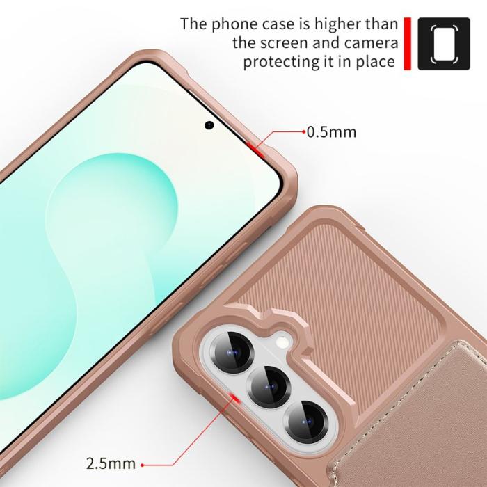 OEM - Mobilfodral för Samsung Galaxy S26 Plus Kortfack Konstläder - Rosa