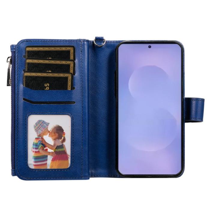 OEM - Plånboksfodral för Samsung Galaxy S26 Plus Magnetiskt Konstläder - Blå