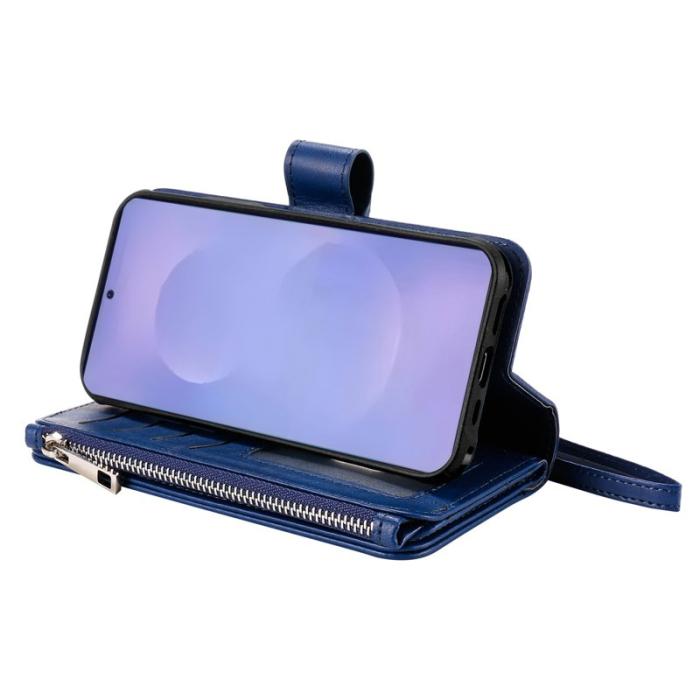 OEM - Plånboksfodral för Samsung Galaxy S26 Plus Magnetiskt Konstläder - Blå