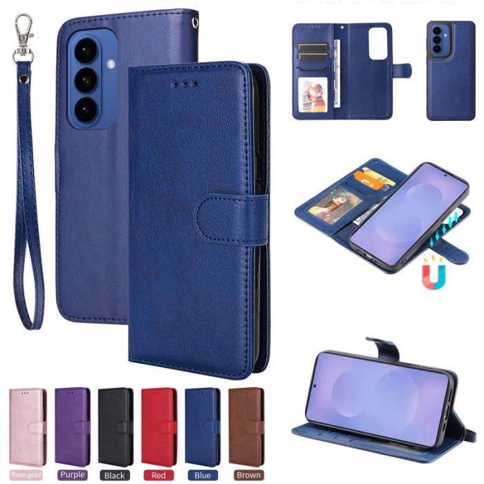 OEM - Plånboksfodral för Samsung Galaxy S26 Plus Magnetiskt Konstläder - Blå