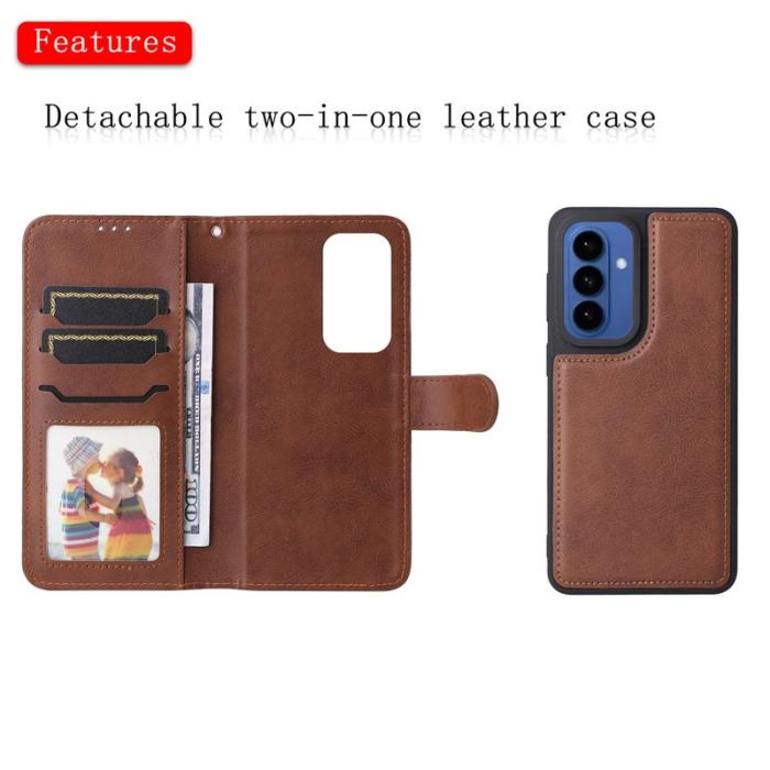 OEM - Plånboksfodral för Samsung Galaxy S26 Plus Magnetiskt Äkta läder - Brun