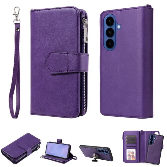 OEM - Plånboksfodral för Samsung Galaxy S26 Plus Magnetiskt Äkta läder - Lila