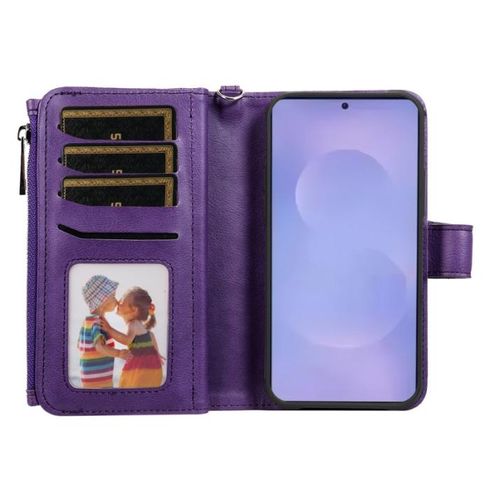 OEM - Plånboksfodral för Samsung Galaxy S26 Plus Magnetiskt Äkta läder - Lila