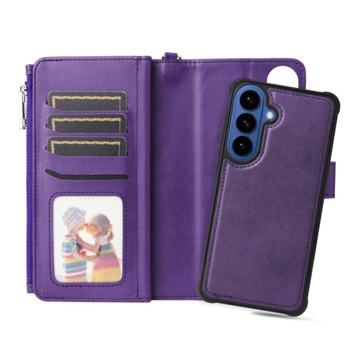 OEM - Plånboksfodral för Samsung Galaxy S26 Plus Magnetiskt Äkta läder - Lila