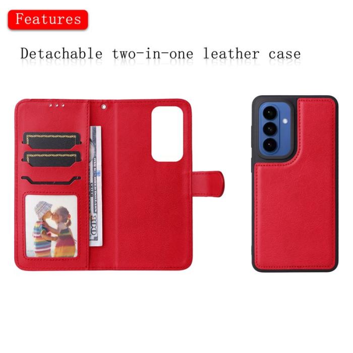 OEM - Plånboksfodral för Samsung Galaxy S26 Plus Magnetiskt Äkta läder - Röd