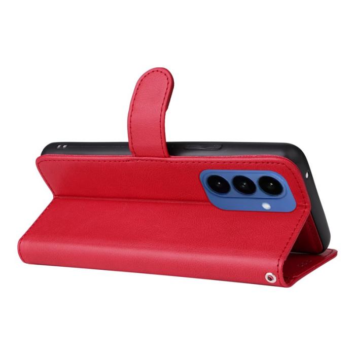 OEM - Plånboksfodral för Samsung Galaxy S26 Plus Magnetiskt Äkta läder - Röd