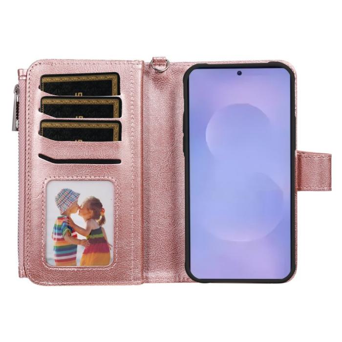 OEM - Plånboksfodral för Samsung Galaxy S26 Plus Magnetiskt Äkta läder - Roséguld