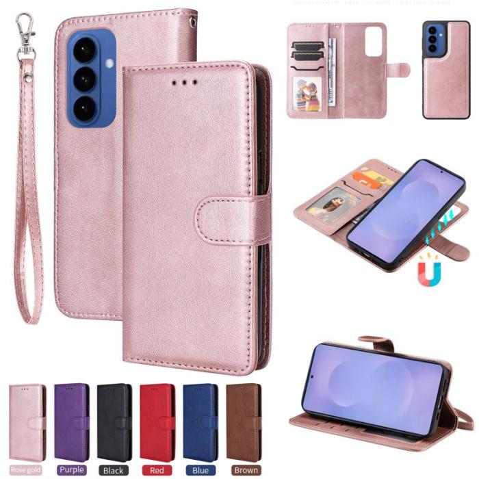 OEM - Plånboksfodral för Samsung Galaxy S26 Plus Magnetiskt Äkta läder - Roséguld