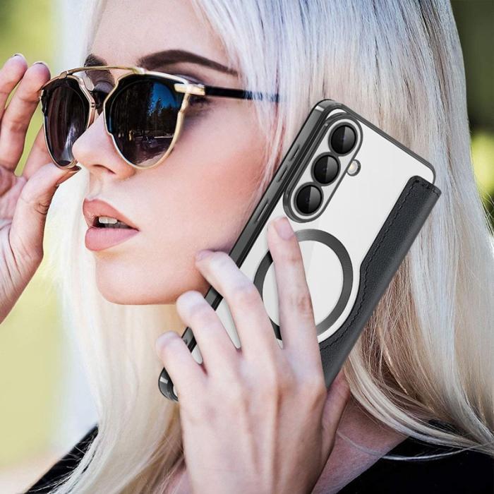 OEM - Mobilfodral för Samsung Galaxy S26 Plus Magnetiskt Äkta läder - Svart