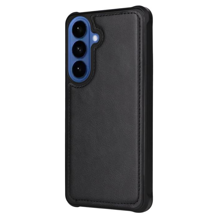OEM - Plånboksfodral för Samsung Galaxy S26 Plus Magnetiskt Äkta läder - Svart