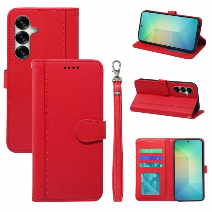 OEM - Plånboksfodral för Samsung Galaxy S26 Plus Magnetiskt Konstläder - Röd