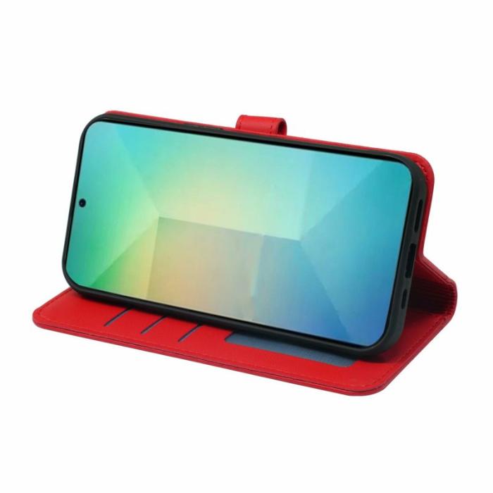 OEM - Plånboksfodral för Samsung Galaxy S26 Plus Magnetiskt Konstläder - Röd