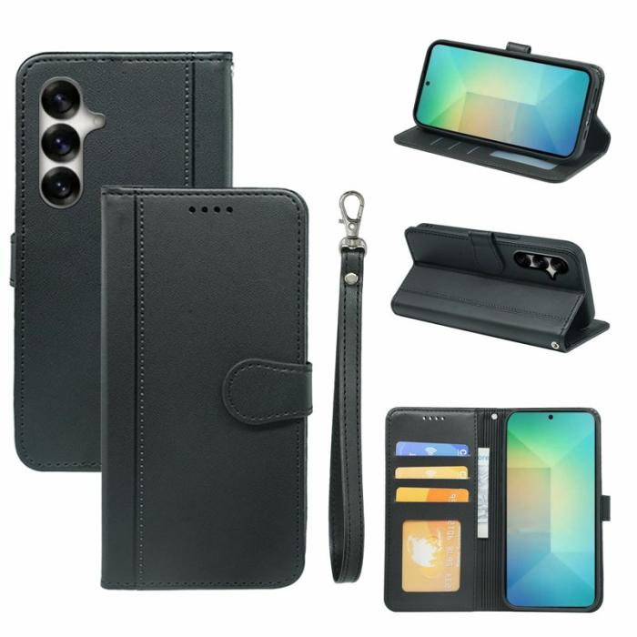 OEM - Plånboksfodral för Samsung Galaxy S26 Plus Magnetiskt Konstläder - Svart