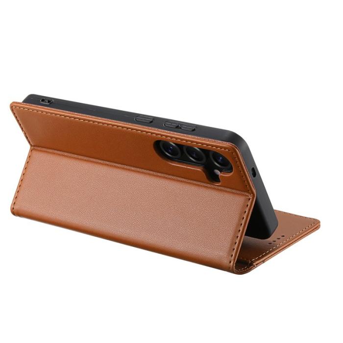 N.BEKUS - N.BEKUS Plånboksfodral för Samsung Galaxy S26 Plus RFID Blocking - Brun