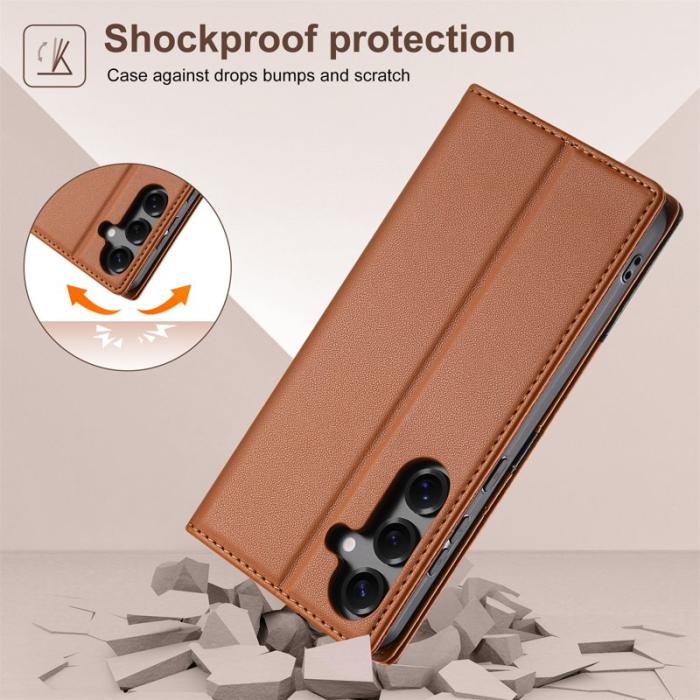 N.BEKUS - N.BEKUS Plånboksfodral för Samsung Galaxy S26 Plus RFID Blocking - Brun