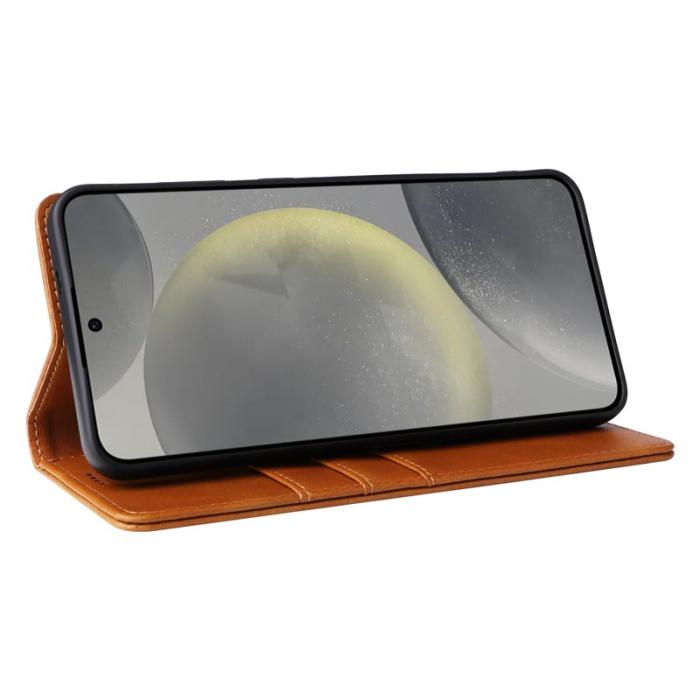 OEM - Plånboksfodral för Samsung Galaxy S26 Plus RFID Blocking Konstläder - Brun