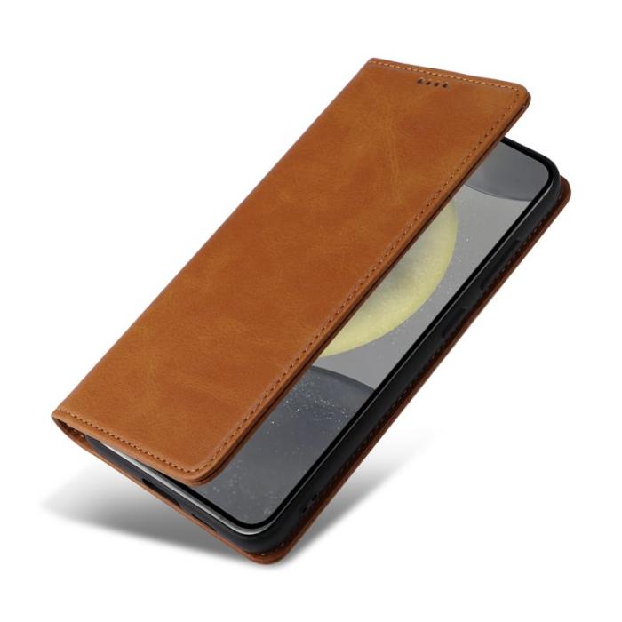 OEM - Plånboksfodral för Samsung Galaxy S26 Plus RFID Blocking Konstläder - Brun