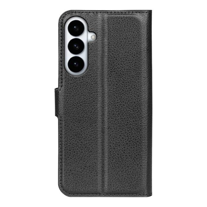 OEM - Plånboksfodral för Samsung Galaxy S26 Plus Ställ Konstläder - Svart