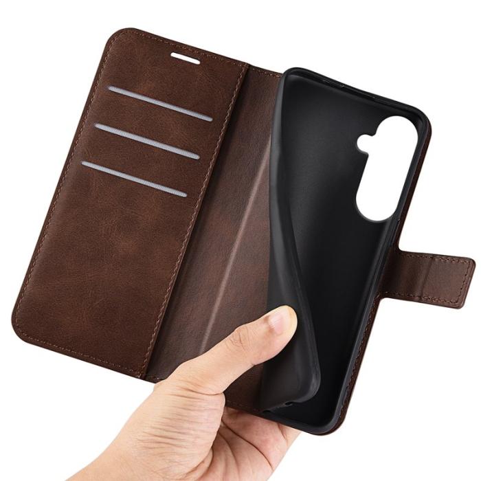 OEM - Mobilfodral för Samsung Galaxy S26 Plus Ställfunktion Konstläder - Brun