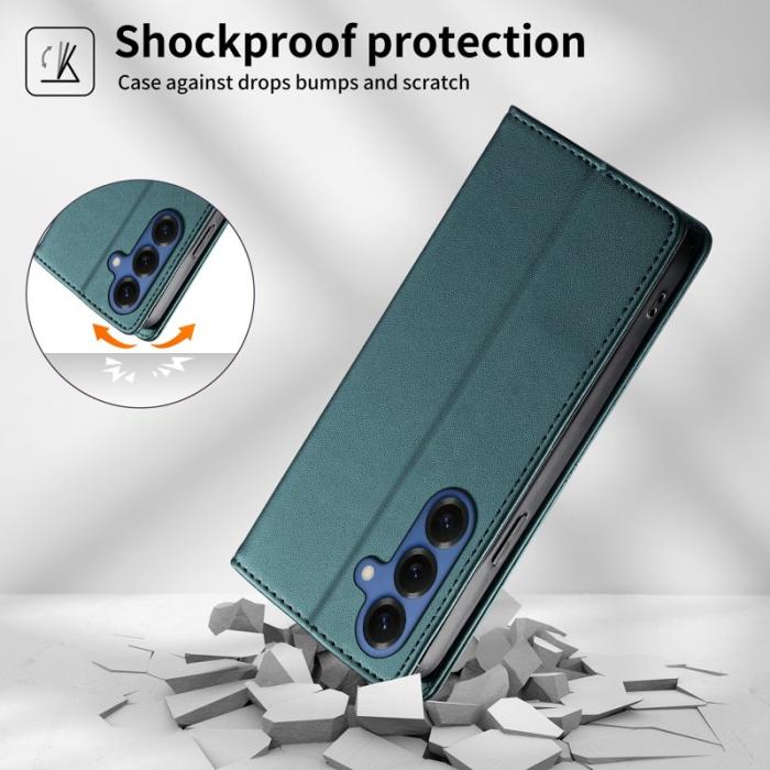 OEM - Plånboksfodral för Samsung Galaxy S26 Plus Ställfunktion Konstläder - Grön