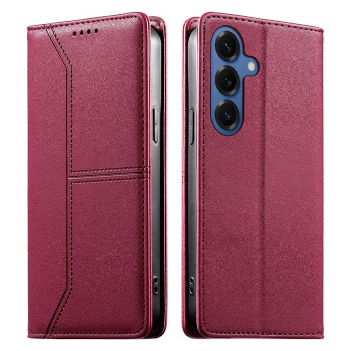 OEM - Plånboksfodral för Samsung Galaxy S26 Plus Ställfunktion Konstläder - Röd