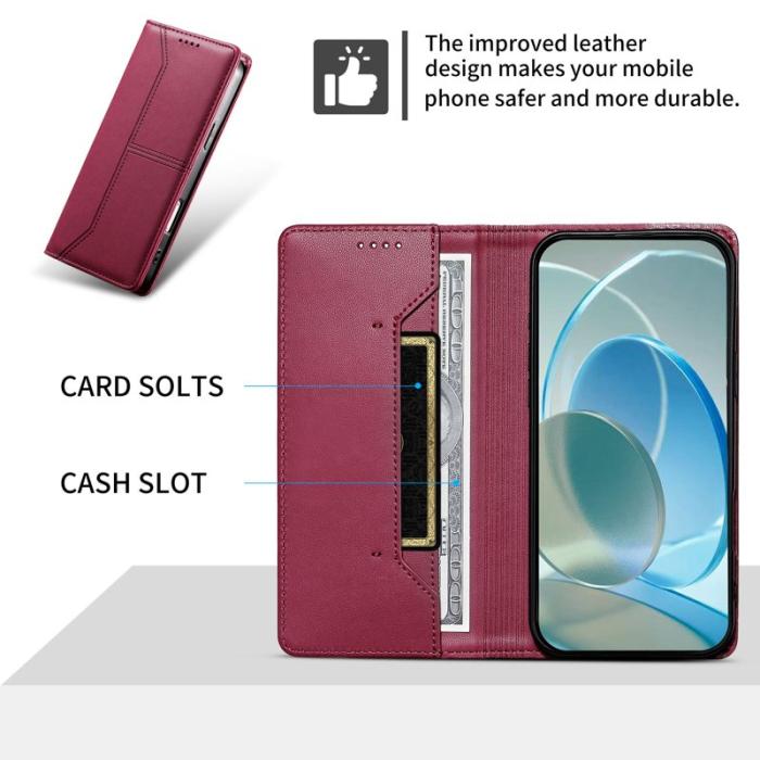 OEM - Plånboksfodral för Samsung Galaxy S26 Plus Ställfunktion Konstläder - Röd