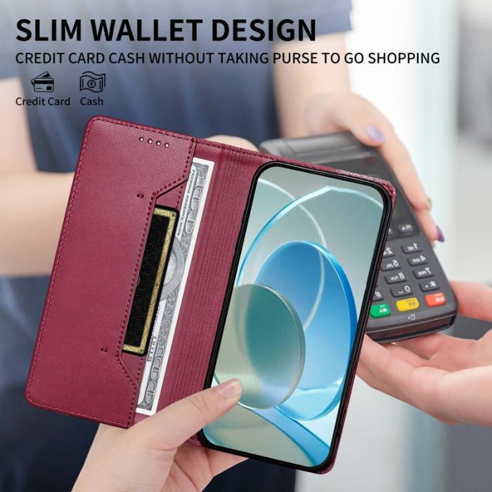OEM - Plånboksfodral för Samsung Galaxy S26 Plus Ställfunktion Konstläder - Röd