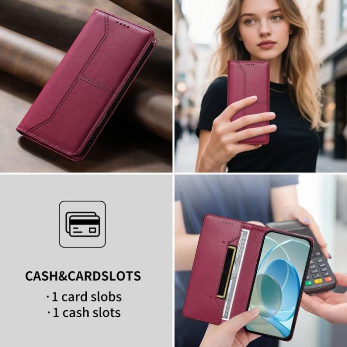 OEM - Plånboksfodral för Samsung Galaxy S26 Plus Ställfunktion Konstläder - Röd