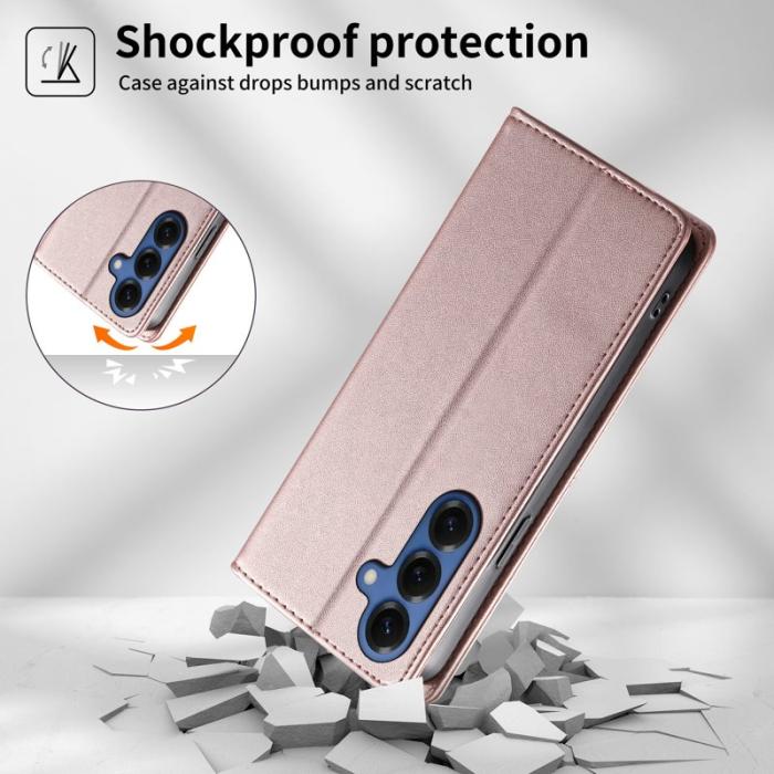 OEM - Plånboksfodral för Samsung Galaxy S26 Plus Ställfunktion Konstläder - Rosa